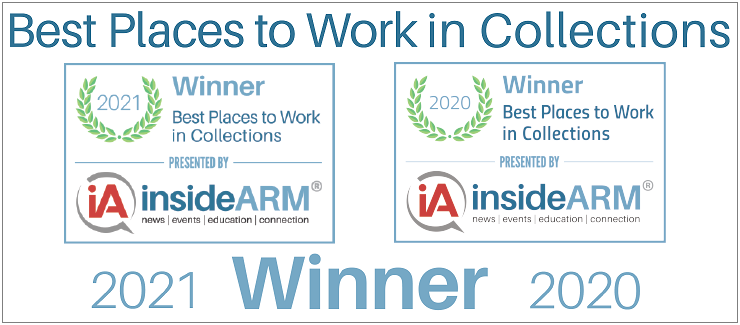 Credit Control, LLC - Best Places to Work in Collections Winner 2021 & 2020