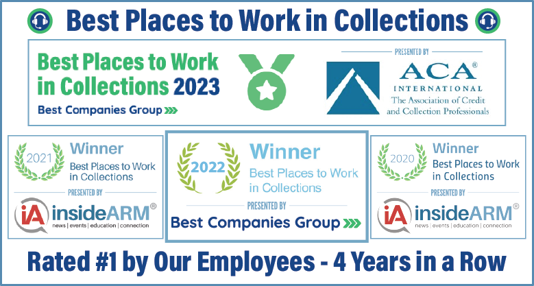 Credit Control, LLC - 2023 Winner - Best Places to Work in Collections Credit Control, LLC - Best Places to Work in Collections 4 Years in a Row